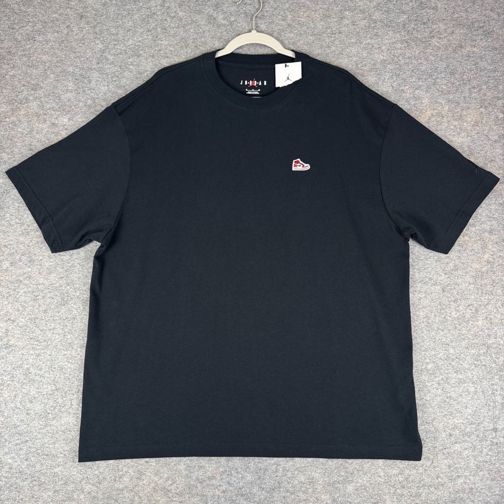 Jordan Brand Sneaker Patch T-Shirt Tee Cotton Black Mens XL